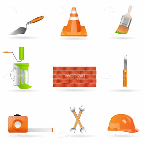 Construction Themed Icon 9 Pack